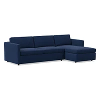 Harris 102" Left 2-Piece Chaise Sectional, Standard Depth, Multi-Seat, Performance Yarn Dyed Linen Weave, Petrol