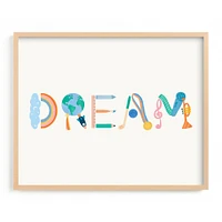 Dream Dream, White Wood Frame, 14"x11"