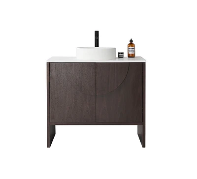 Lorimer Freestanding 36" Single Vanity, Pecan Oak