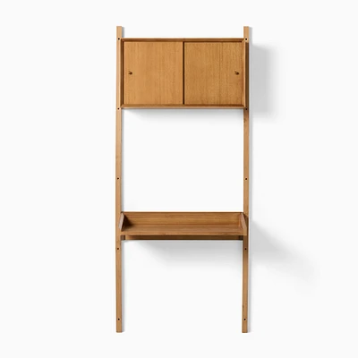 Mid-Century Modular Storage Wall Desk, Acorn