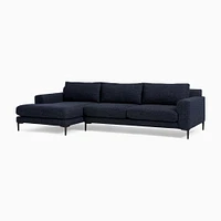 Harper 118" Right 2-Piece Chaise Sectional, Deco Weave, Midnight, Dark Bronze