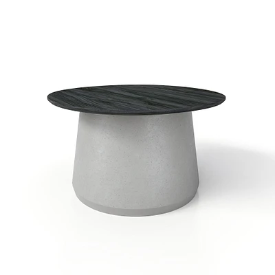 Simii Basalto Coffee Table, White Concrete Top, Base