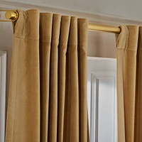 Cotton Velvet Blackout Curtain, Alabaster, 48x84