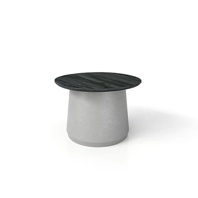 Simii Basalto End Table, White Concrete Top, Base