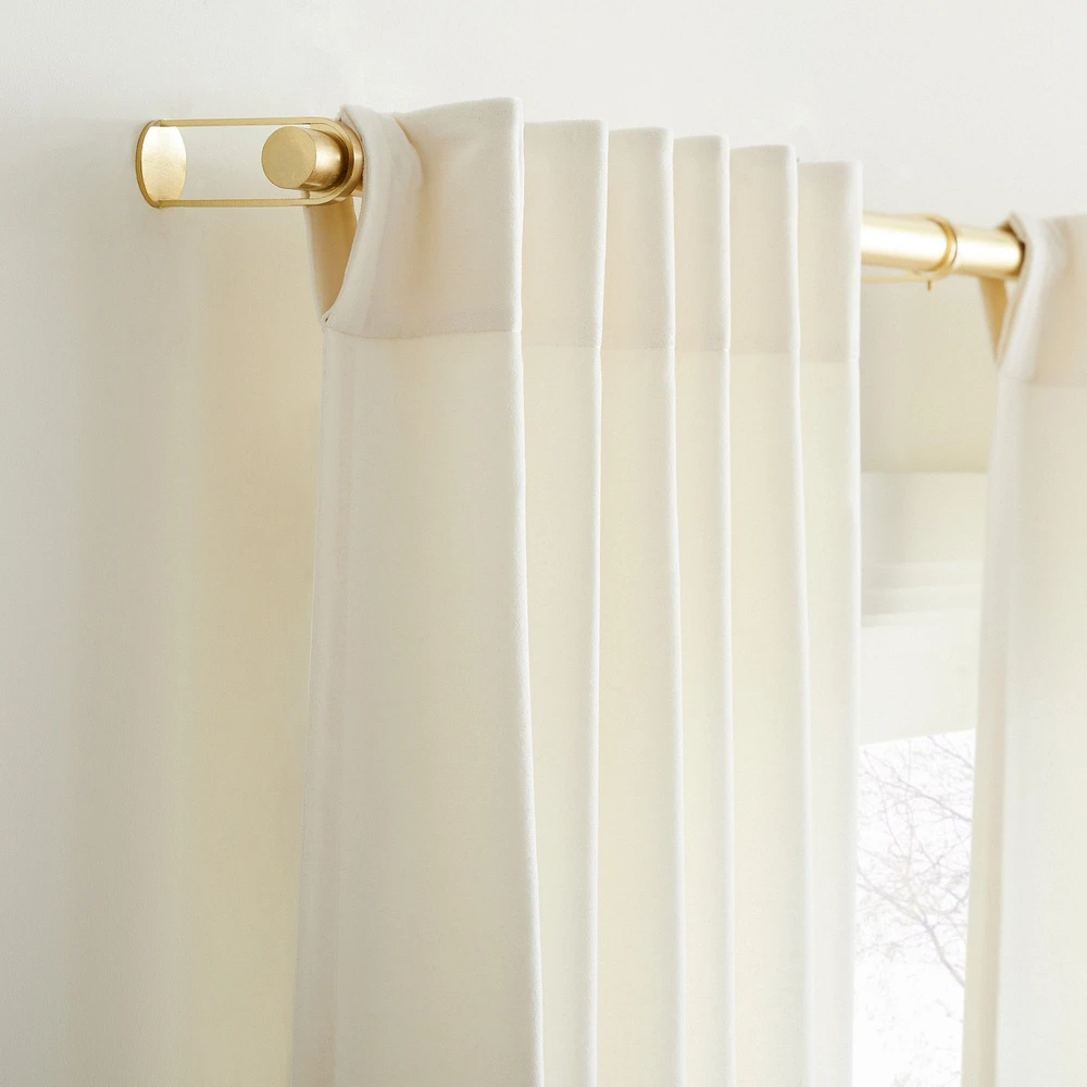 Cotton Velvet Blackout Curtain, Alabaster, 48x84