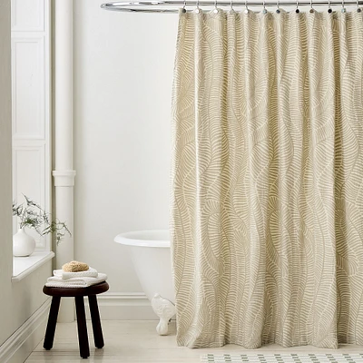 Trailing Ferns Matelasse Shower Curtain, 72x74, White