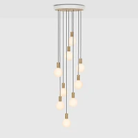 Tala Oak Nine Pendant With Large White & Canopy Sphere Iv Bulbs