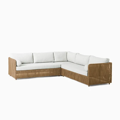 Coastal Outdoor 99 3-Piece L-Shaped Sectional, Natural