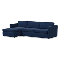 Harris 102" Left 2-Piece Chaise Sectional, Standard Depth, Multi-Seat, Performance Yarn Dyed Linen Weave, Petrol