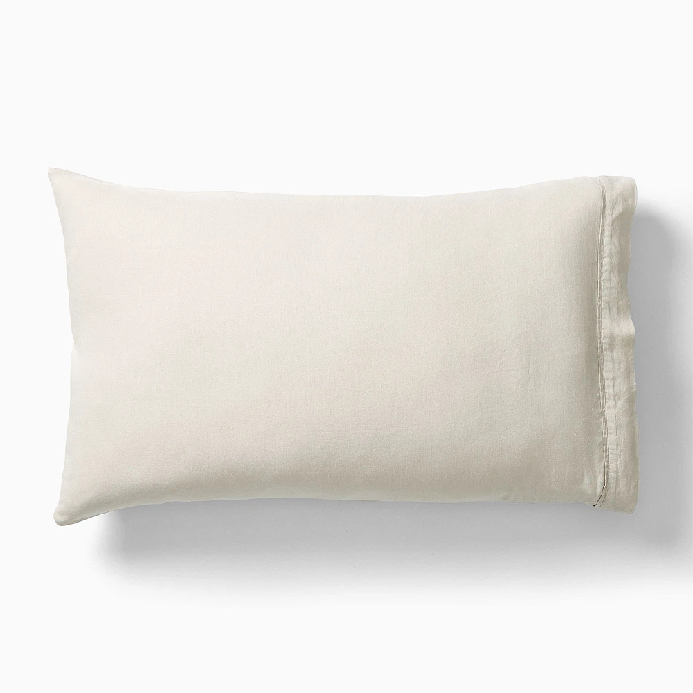 Signature Tencel Linen Standard S/2 Pillowcase, White