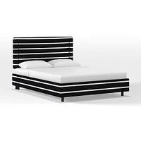 Frances Border Bed, Full, Performance Velvet, Black