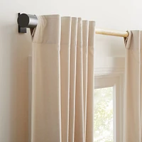 Cotton Velvet Blackout Curtain, Alabaster, 48x84