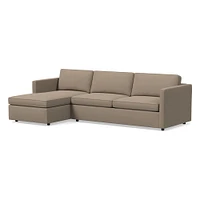 Harris 102" Left 2-Piece Chaise Sectional, Standard Depth, Multi-Seat, Performance Yarn Dyed Linen Weave, Petrol