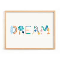 Dream Dream, White Wood Frame, 14"x11"