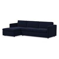 Harris 102" Left 2-Piece Chaise Sectional, Standard Depth, Multi-Seat, Performance Yarn Dyed Linen Weave, Petrol