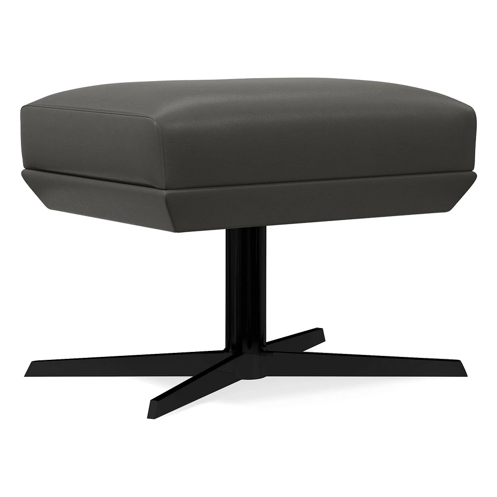 Austin Swivel Ottoman, Poly, Saddle Leather, Nut, Dark Bronze