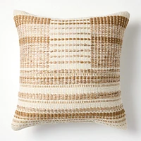 Outdoor Faux Natural Mixed Texture Pillow, Alabaster, 20x20