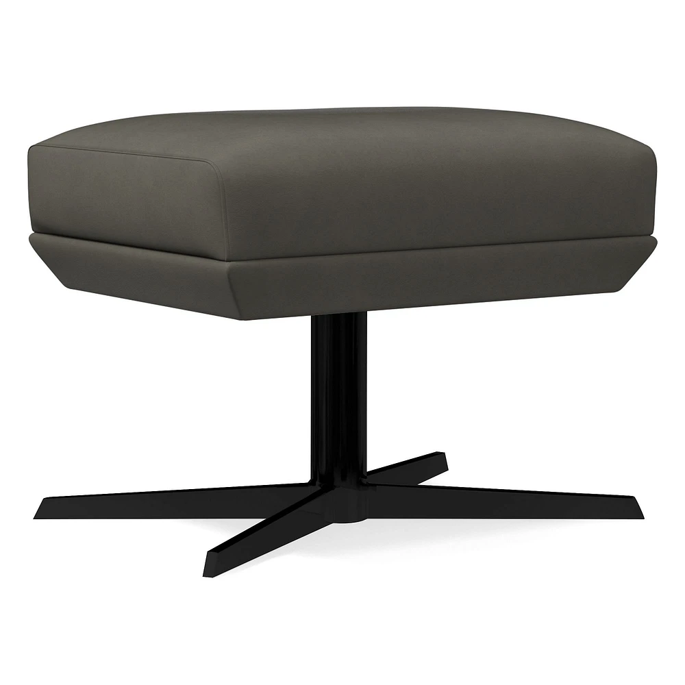 Austin Swivel Ottoman, Poly, Saddle Leather, Nut, Dark Bronze