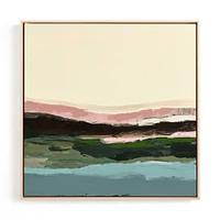 Full Moon Tide, Natural Wood Canvas Frame, 24x24, Multi