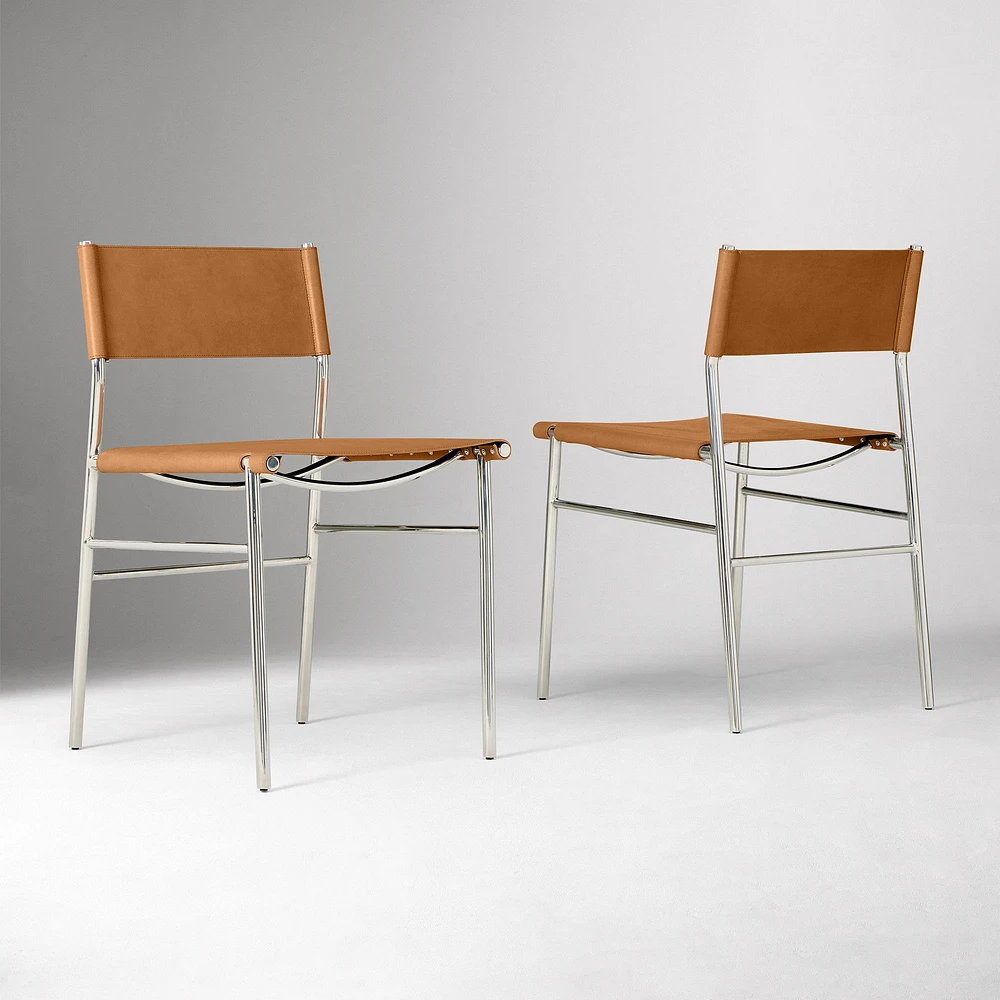 Rae Leather Dining Chair, Leather, Natural