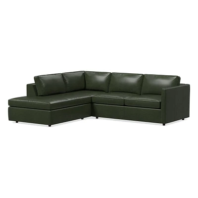 Harris 106" Left Multi Seat 2-Piece Bumper Chaise Sectional, Standard Depth, Saddle Leather, Nut