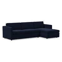 Harris 102" Left 2-Piece Chaise Sectional, Standard Depth, Multi-Seat, Performance Yarn Dyed Linen Weave, Petrol