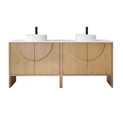 Lorimer Freestanding 72" Double Vanity, Pecan Oak