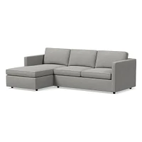 Harris 102" Left 2-Piece Chaise Sectional, Standard Depth, Multi-Seat, Performance Yarn Dyed Linen Weave, Petrol