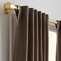 Cotton Velvet Blackout Curtain, Alabaster, 48x84