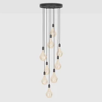 Tala Oak Nine Pendant With Large White & Canopy Sphere Iv Bulbs