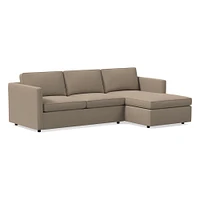 Harris 102" Left 2-Piece Chaise Sectional, Standard Depth, Multi-Seat, Performance Yarn Dyed Linen Weave, Petrol