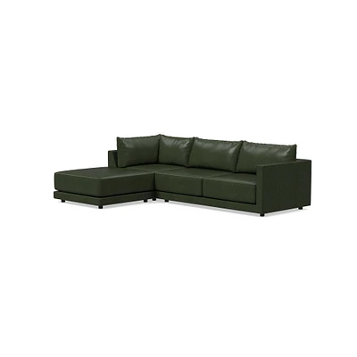 Melbourne 116" Right 3-Piece Ottoman Sectional, Standard Depth, Saddle Leather, Nut, Concealed Support