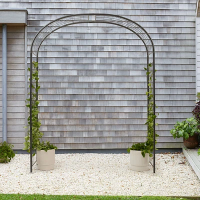 Monet Small Arbor, Wrought Iron, 55''x100''x21'', Graphite