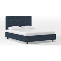 Frances Border Bed, Full, Performance Velvet, Black