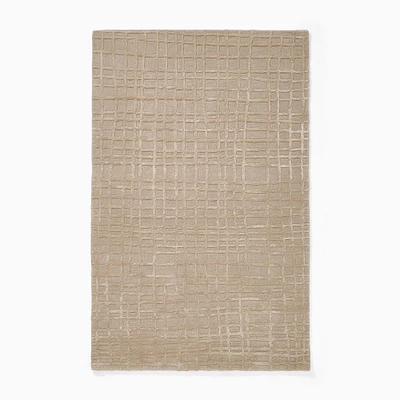 Chip & Dent: Tencel Grid Rug, Sand, 5x8