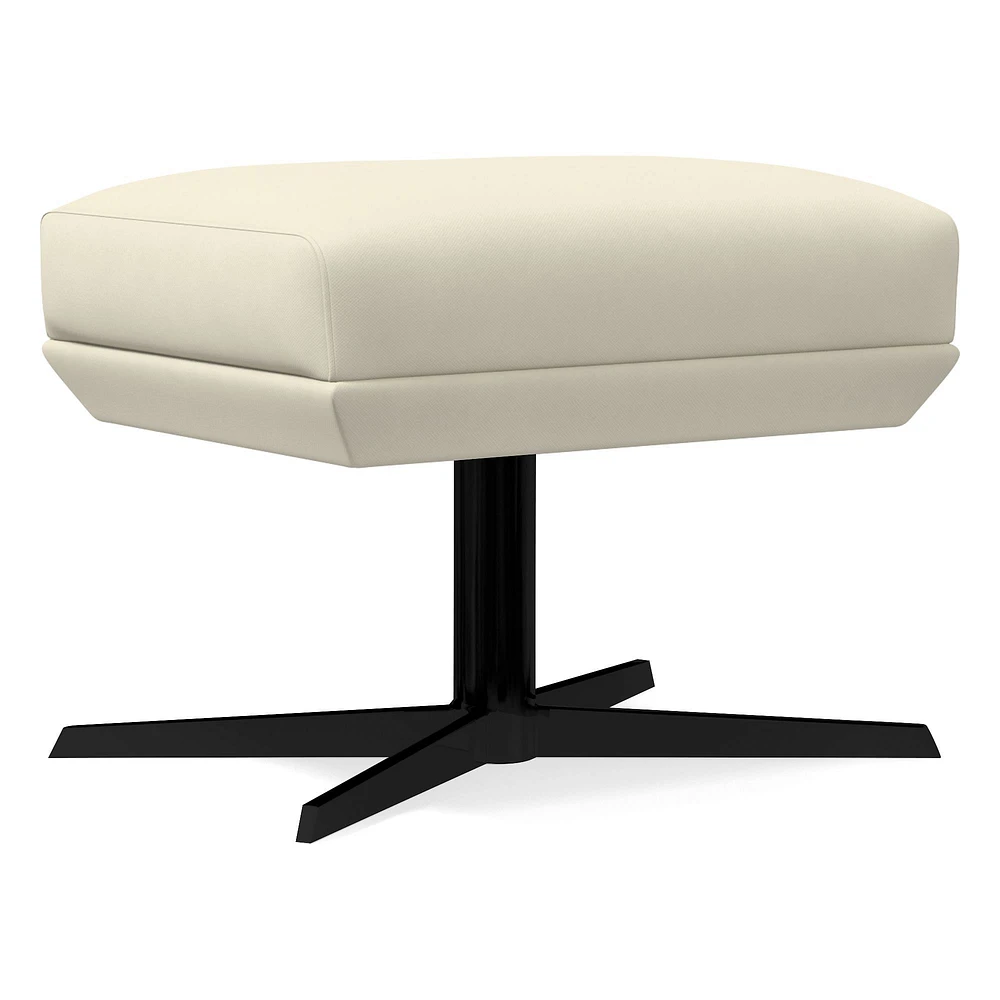 Austin Swivel Ottoman, Poly, Saddle Leather, Nut, Dark Bronze