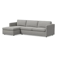 Harris 102" Left 2-Piece Chaise Sectional, Standard Depth, Multi-Seat, Performance Yarn Dyed Linen Weave, Petrol