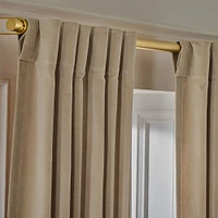 Cotton Velvet Blackout Curtain, Alabaster, 48x84