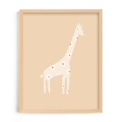 Sweet Giraffe, White Wood Frame, 11x14