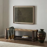 Permelia Accent Bench, Natural Paper Cord-Fawn Nettlewood