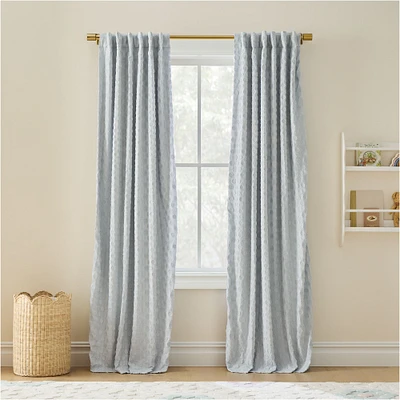 Polka Dot Curtain With Blackout, White, 48X84