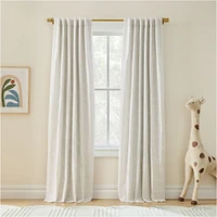 Clipped Blocks Curtain with Blackout, Whisper White, 48x84