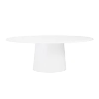 Oval Plinth 79" Dining Table, Matte Black