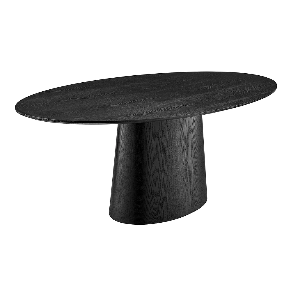 Oval Plinth 79" Dining Table, Matte Black