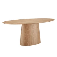 Oval Plinth 79" Dining Table, Matte Black