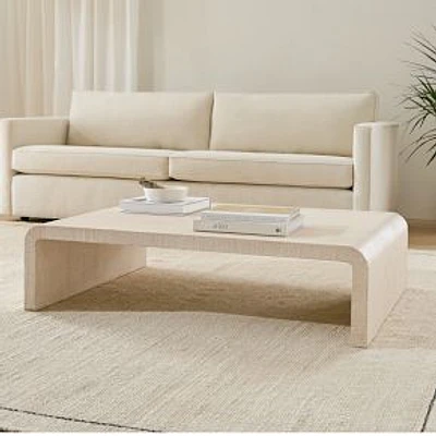 Solstice 50" Coffee Table, Raffia, Whitewash