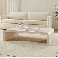 Solstice 50" Coffee Table, Raffia, Whitewash