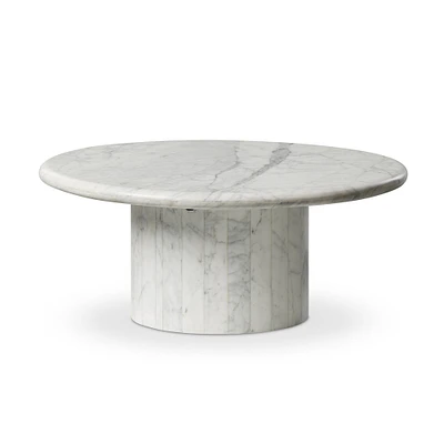 Kadian Marble Coffee Table, Small, White Calacatta