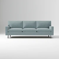 Nelson 89" Sofa Down Yarn Dyed Linen Weave Alabaster Chrome