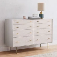 Modernist (58") Wood + Lacquer 8-Drawer Dresser, Flax,  Winter Wood